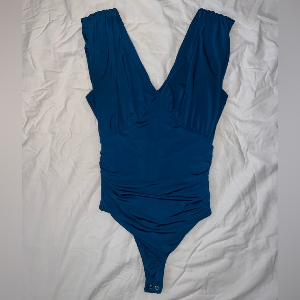 Express Teal Plunging Bodysuit